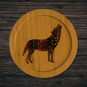 Nurelle Creations Wolf Bamboo Coaster, Kitchen & Dishware, Nurelle Creations, Atrium 916 - Sacramento.Shop