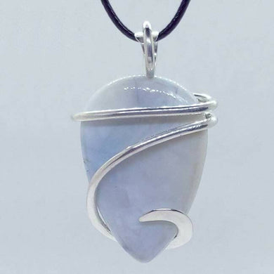 Arcane Moon - Sterling Silver Wrapped Blue Opal Pendant, Jewelry, Arcane Moon, Atrium 916 - Sacramento.Shop