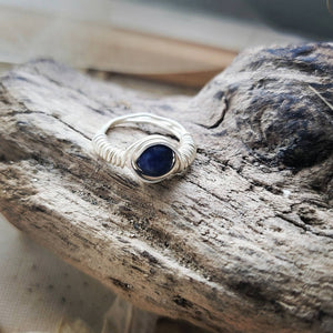 Island Girl Art - Wire Wrapped Ring- Silver LapisWrap, Jewelry, Island Girl Art by Rhean, Atrium 916 - Sacramento.Shop