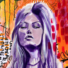 Load image into Gallery viewer, Edda Davila - Liberty - Female orange purple Painting 22”x30”, Wall Art, Edda Davila, Atrium 916 - Sacramento.Shop
