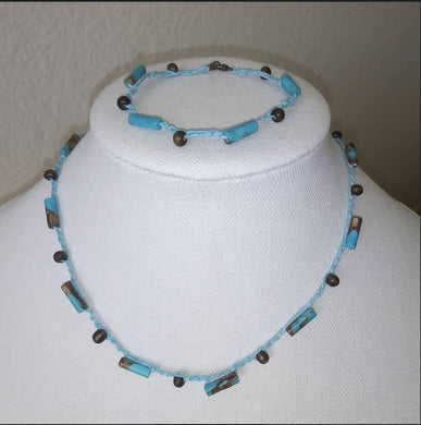 Creations by Jennie J Malloy- Jasper on turquoise Necklace/Bracelet Set, Jewelry, Creations by Jennie J Malloy, Atrium 916 - Sacramento.Shop