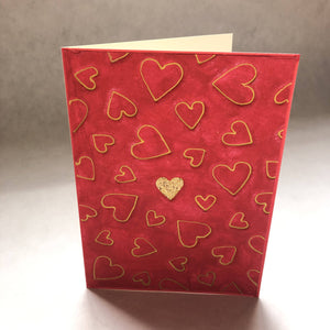 Susan Twining Creations - Handmade Greeting Card with Silver or Gold Hearts - 5x7", Stationery, Susan Twining Creations, Atrium 916 - Sacramento.Shop
