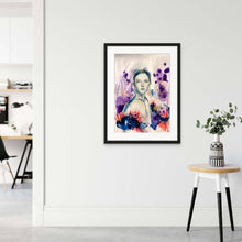 Load image into Gallery viewer, Lucy- Woman with Purple ink Sketch 22”x30”, Wall Art, Edda Davila, Atrium 916 - Sacramento.Shop
