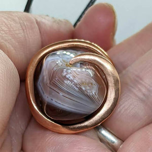 Arcane Moon - Copper Wrapped Banded Agate Pendant, Jewelry, Arcane Moon, Atrium 916 - Sacramento.Shop