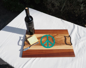 WCS Designs- Hard Maple Serving Board with Peace Sign inlay, Wood Working, WCS Designs, Atrium 916 - Sacramento.Shop