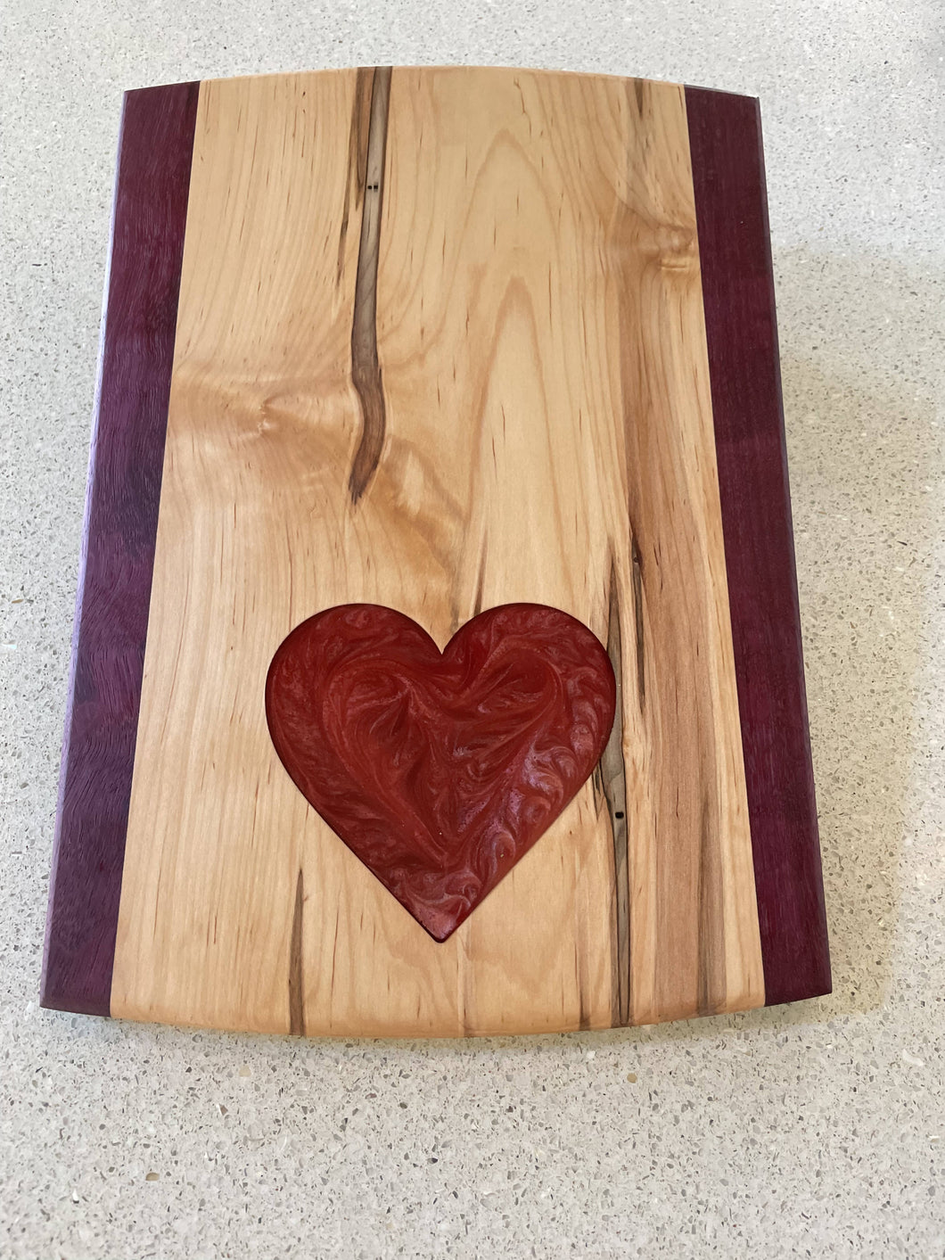 WCS Designs- Ambrosia Maple Charcuterie board with Red Heart, Kitchen & Dishware, WCS Designs, Atrium 916 - Sacramento.Shop