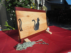 WCS Designs - Charcuterie/Serving board with Cat inlay, Wood Working, WCS Designs, Atrium 916 - Sacramento.Shop