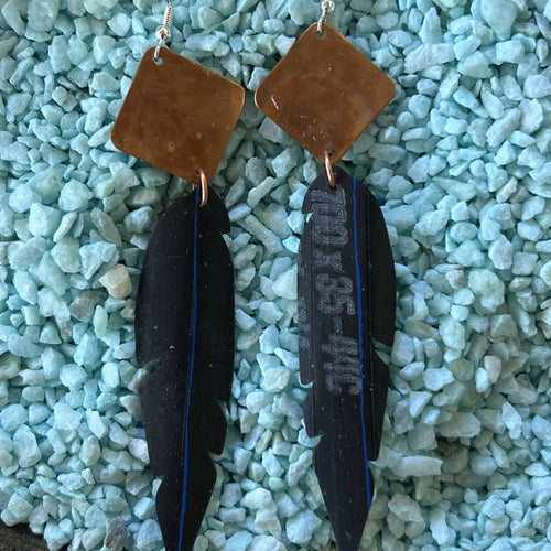 Joyce Pierce - Square Recycled Copper and Inner Tube Earring, Jewelry, Joyce Pierce, Atrium 916 - Sacramento.Shop