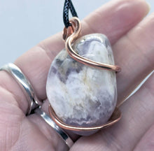 Load image into Gallery viewer, Arcane Moon - Cold forged Copper Wrapped Chevron Amethyst Pendant, Jewelry, Arcane Moon, Atrium 916 - Sacramento.Shop
