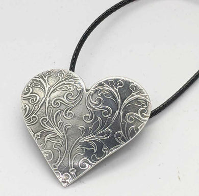 Arcane Moon - Sterling Silver French Ornate Heart Pendant, Jewelry, Arcane Moon, Atrium 916 - Sacramento.Shop