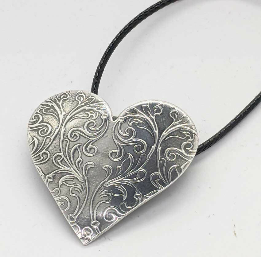 Arcane Moon - Sterling Silver French Ornate Heart Pendant, Jewelry, Arcane Moon, Atrium 916 - Sacramento.Shop