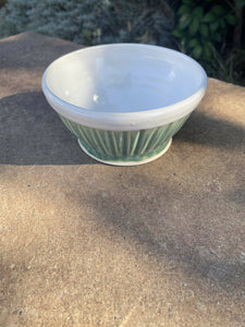 Angie Talbert Studios - footed medium green fluted bowl, Ceramics, Angie Talbert Studios, Atrium 916 - Sacramento.Shop