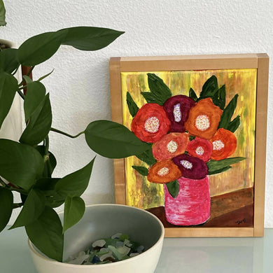 Tamis Infinite designs - Poppies in Pink Vase