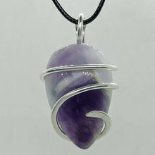 Load image into Gallery viewer, Arcane Moon - Sterling Silver Wrapped Chevron Amethyst Pendant, Jewelry, Arcane Moon, Atrium 916 - Sacramento.Shop
