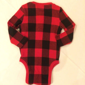 Maggie Devos - Red & Black. Large checkered Onesie with Pitbull - 6-12 months Infant, Fashion, Maggie Devos, Atrium 916 - Sacramento.Shop
