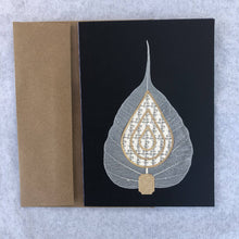 Load image into Gallery viewer, Susan Twining Creations - Greeting Card with Bodhi Leaf and Gold Accents, Stationery, Susan Twining Creations, Sacramento . Shop
