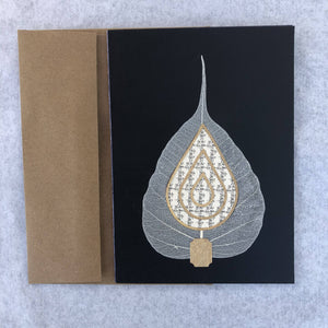 Susan Twining Creations - Greeting Card with Bodhi Leaf and Gold Accents, Stationery, Susan Twining Creations, Sacramento . Shop