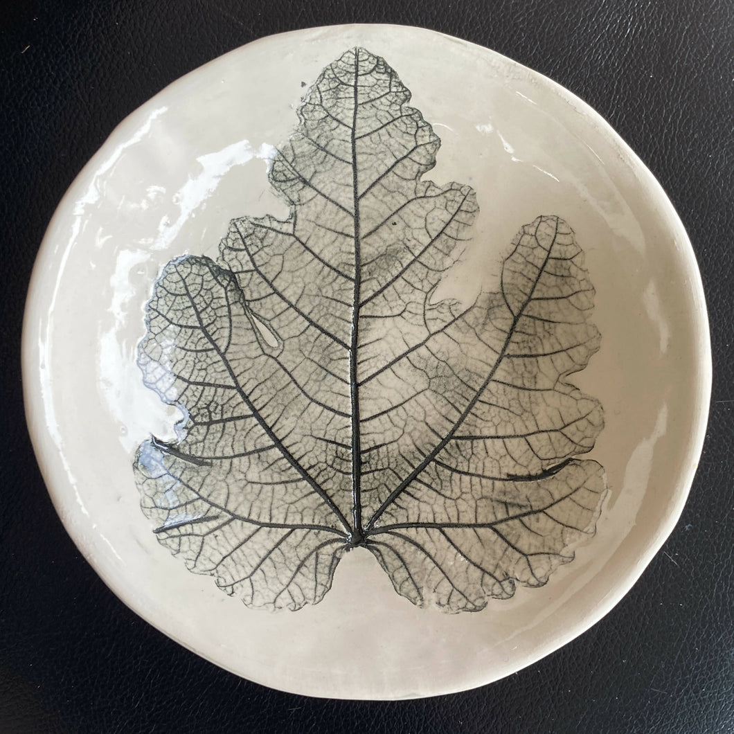 Lorna M Designs - Black and White Leaf Bowl, Ceramics, Atrium 916, Atrium 916 - Sacramento.Shop