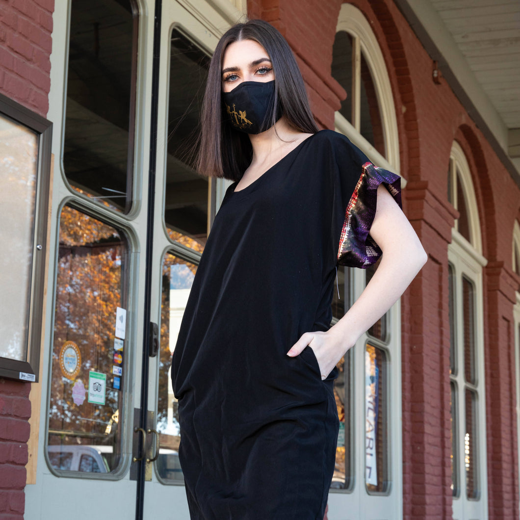 Yennie Zhou Designs - Kimono Black Cocktail Dress w/ Matching Mask, Fashion, Yennie Zhou Designs, Sacramento . Shop