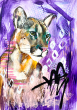 Load image into Gallery viewer, Edda Davila - Lana- Lioness purple, pink and yellow Painting 22”x30”, Wall Art, Edda Davila, Atrium 916 - Sacramento.Shop
