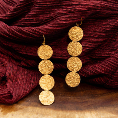 Susan Twining Creations - Matt Gold Four Dots Earrings, Jewelry, Susan Twining Creations, Sacramento . Shop