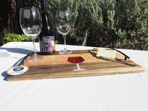 WCS Designs- Serving/Charcuterie board with wine glass inlay, Kitchen & Dishware, WCS Designs, Atrium 916 - Sacramento.Shop
