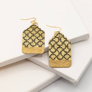 Susan Twining Creations - Gold and Black Japanese Palm Earrings, Jewelry, Susan Twining Creations, Sacramento . Shop