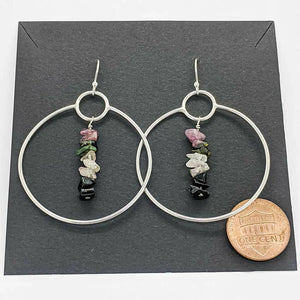 Arcane Moon - Sterling Silver Hoop Earrings with Gemstone Dangle, Jewelry, Arcane Moon, Atrium 916 - Sacramento.Shop