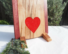 Load image into Gallery viewer, WCS Designs- Ambrosia Maple Charcuterie Board w/red heart, Wood Working, WCS Designs, Atrium 916 - Sacramento.Shop
