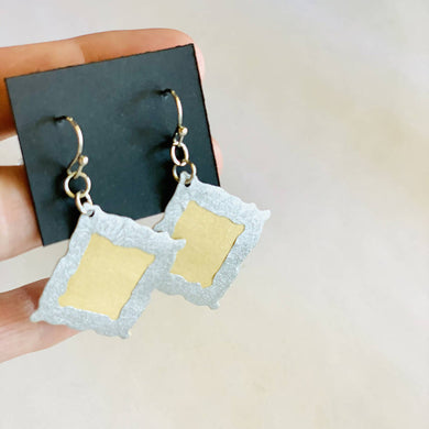 Susan Twining Creations - Tilted Square Earrings with Gold Square Centers, Jewelry, Susan Twining Creations, Sacramento . Shop