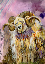 Load image into Gallery viewer, Edda Davila - Icelandic sheep yellow Painting 22”x30”, Wall Art, Edda Davila, Sacramento . Shop
