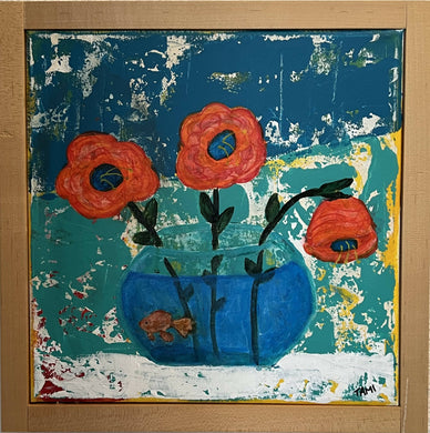 Tami's Infinite Designs - Poppies with Goldfish, Wall Art, Tami’s Infinite Designs, Atrium 916 - Sacramento.Shop