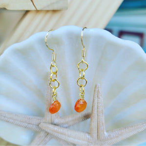 Island Girl Art - Natural Stone Earrings- Orange Chalcedony, Jewelry, Island Girl Art by Rhean, Atrium 916 - Sacramento.Shop