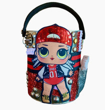 Load image into Gallery viewer, Grace Yip Designs- Lucy Lazer Red Feely Can tote, Fashion, Grace Yip Designs, Sacramento . Shop
