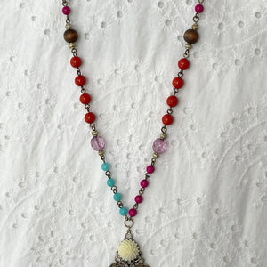 Jennifer Keller "Chrysanthemum" Necklace Made With Salvaged Jewelry, Jewelry, Jennifer Laurel Keller Art, Sacramento . Shop
