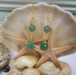 Island Girl Art - Natural Stone Earrings- Aventurine Dream, Jewelry, Island Girl Art by Rhean, Atrium 916 - Sacramento.Shop