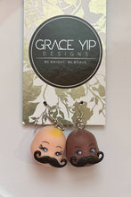 Load image into Gallery viewer, Grace Yip Designs- Mustache Baby earrings- together, Jewelry, Grace Yip Designs, Atrium 916 - Sacramento.Shop
