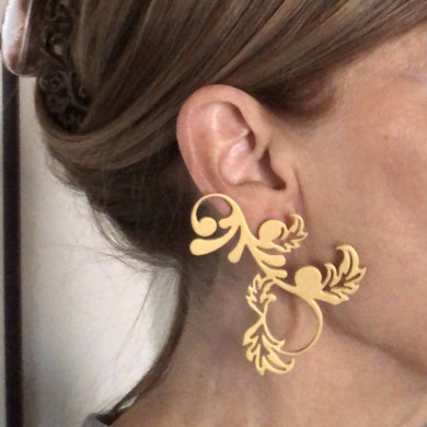 Susan Twining Creations - Gold Scroll Earrings, Jewelry, Susan Twining Creations, Sacramento . Shop