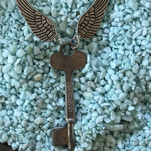 Joyce Pierce - Winged Vintage Key Necklace, Jewelry, Joyce Pierce, Atrium 916 - Sacramento.Shop