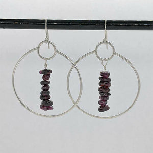 Arcane Moon - Sterling Silver Hoop Earrings with Gemstone Dangle, Jewelry, Arcane Moon, Atrium 916 - Sacramento.Shop