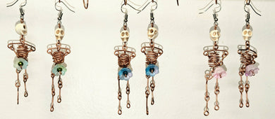 Copy of Stone Turner Creations - Skeleton Earrings with flower, Jewelry, Stone Turner Creations, Atrium 916 - Sacramento.Shop