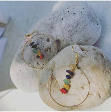 Load image into Gallery viewer, Island Girl Art - Natural Stone Earrings- Chakra Chip Hoop, Jewelry, Island Girl Art by Rhean, Atrium 916 - Sacramento.Shop
