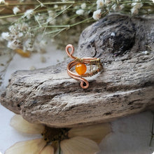 Load image into Gallery viewer, Island Girl Art - Wire Wrapped Ring-Orange Agate, Jewelry, Island Girl Art by Rhean, Atrium 916 - Sacramento.Shop
