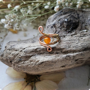 Island Girl Art - Wire Wrapped Ring-Orange Agate, Jewelry, Island Girl Art by Rhean, Atrium 916 - Sacramento.Shop