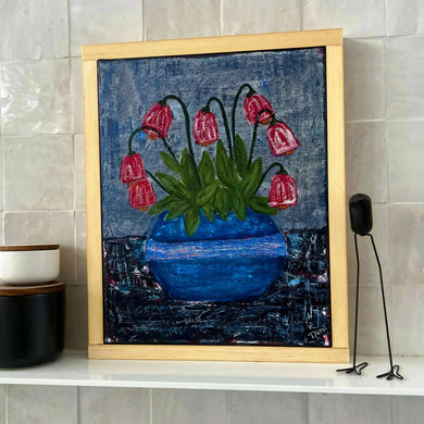 Tami's Infinite Designs - Tulips in blue vase
