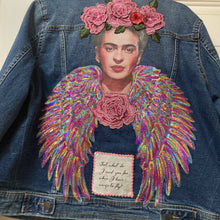 Load image into Gallery viewer, Maggie Devos- Embellished Jean Jacket w/Frida Wings, Fashion, Maggie Devos, Atrium 916 - Sacramento.Shop
