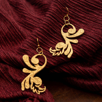 Susan Twining Creations - Gold Whimsical Fleur-de-lis Drop Earrings, Jewelry, Susan Twining Creations, Sacramento . Shop
