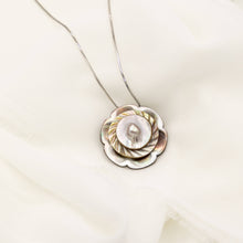 Load image into Gallery viewer, Allison S - Deep Ocean Flower Vintage Recycled Button Pendant/Brooch, Jewelry, Allison Spreadborough, Sacramento . Shop
