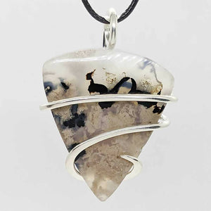 Arcane Moon - Sterling Silver Wrapped Plume Agate Pendant, Jewelry, Arcane Moon, Atrium 916 - Sacramento.Shop