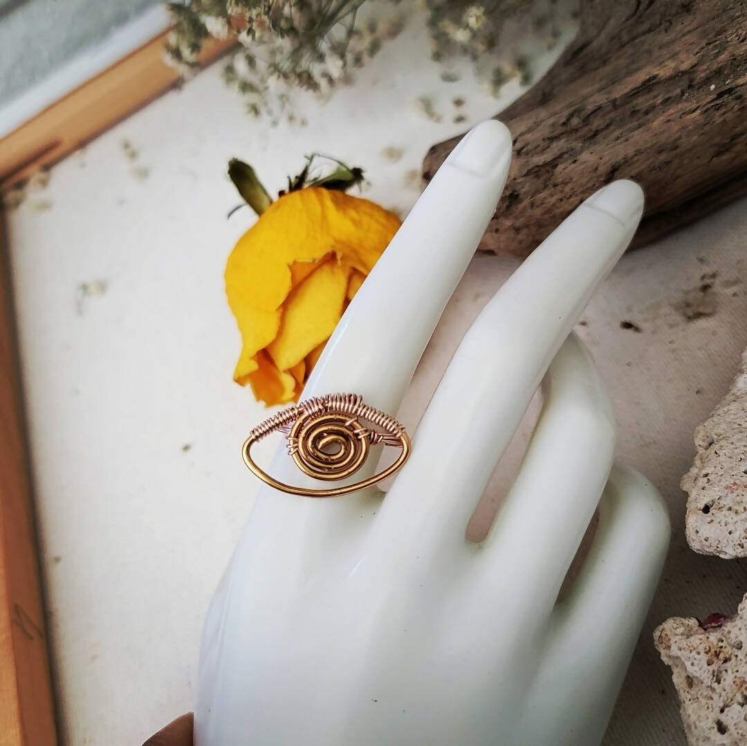 Island Girl Art - Wire Wrapped Ring- Seeing Eye